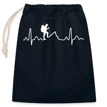 Hiking Heartbeat - Verschließbarer Geschenkbeutel aus Baumwolle (25x30cm) - Navy - Vorne