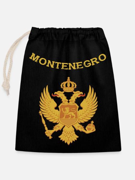 Montenegro - Verschließbarer Geschenkbeutel aus Baumwolle (25x30cm) - Schwarz