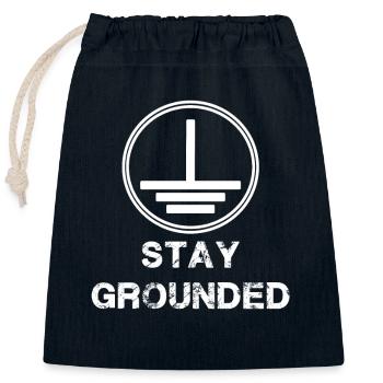 Stay Grounded - Elektriker Elektrotechnik - Verschließbarer Geschenkbeutel aus Baumwolle (25x30cm) - Navy - Vorne