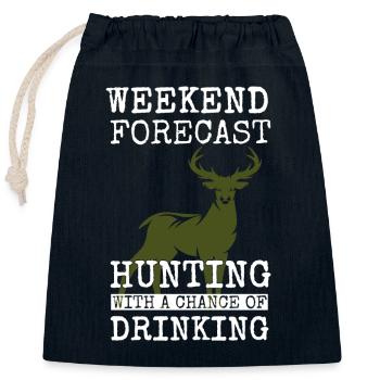 Hunt hunter ranger deer gift gift idea - Closable cotton gift bag (25x30cm) - navy - Front