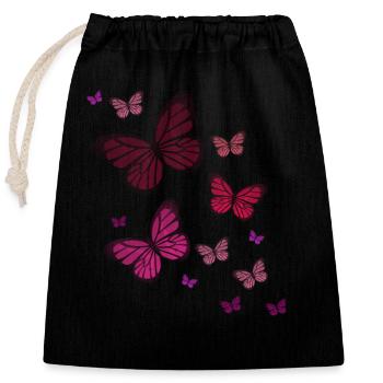 Papillon Papillon Papillon enfants - Sac cadeau en coton avec cordon (25 x 30 cm) - noir - Devant