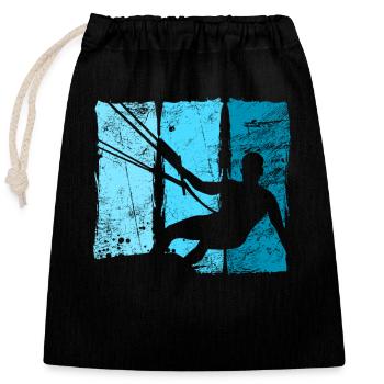 Kiteboard - Closable cotton gift bag (25x30cm) - black - Front