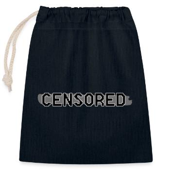 Internet censored - Closable cotton gift bag (25x30cm) - navy - Front