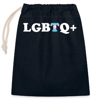 Transgender-Stolz - Verschließbarer Geschenkbeutel aus Baumwolle (25x30cm) - Navy - Vorne