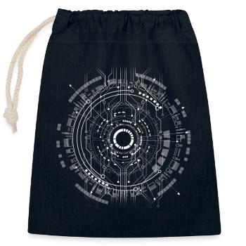 computer c-base stern space cpu nerd pc coder star - Verschließbarer Geschenkbeutel aus Baumwolle (25x30cm) - Navy - Vorne