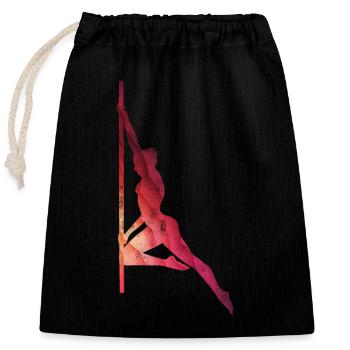 Pole dance dancer woman grunge look - Closable cotton gift bag (25x30cm) - black - Front