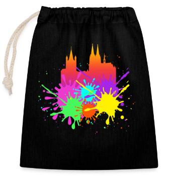 Cologne carnival - Closable cotton gift bag (25x30cm) - black - Front