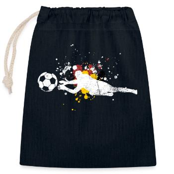 goalkeeper - Closable cotton gift bag (25x30cm) - navy - Front