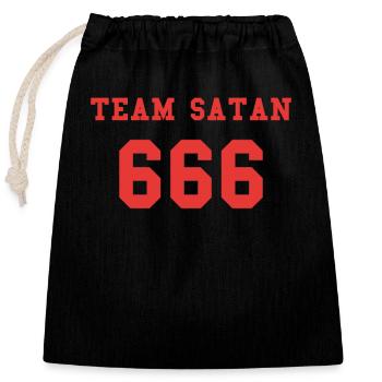 Team Satan 666 - Closable cotton gift bag (25x30cm) - black - Front