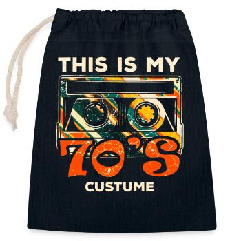 70er 1970er 70 Jahre Siebziger Musik Disco Kostüm - Verschließbarer Geschenkbeutel aus Baumwolle (25x30cm) - Navy - Vorne