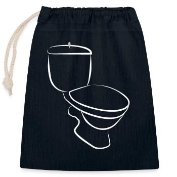 Klo Toilette Toiletten WC Kostüm - Verschließbarer Geschenkbeutel aus Baumwolle (25x30cm) - Navy - Vorne