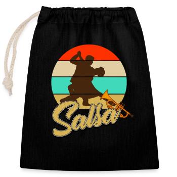 salsa - Sac cadeau en coton avec cordon (25 x 30 cm) - noir - Devant
