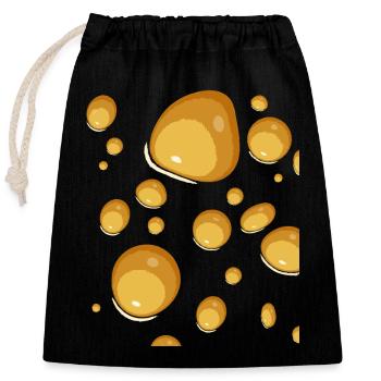 Cheese costume carnival disguise - Closable cotton gift bag (25x30cm) - black - Front