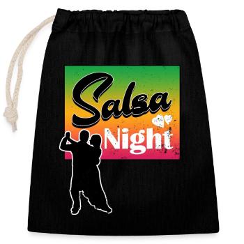 salsa - Sac cadeau en coton avec cordon (25 x 30 cm) - noir - Devant