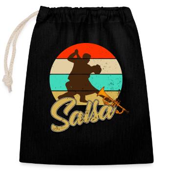 salsa - Sac cadeau en coton avec cordon (25 x 30 cm) - noir - Devant