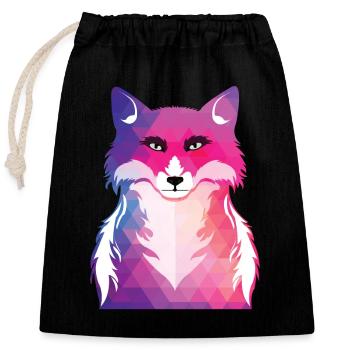 renard - Sac cadeau en coton avec cordon (25 x 30 cm) - noir - Devant