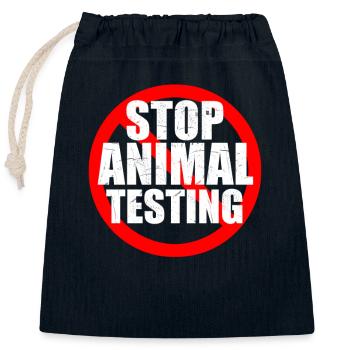 Stop animal testing Anti animal testing animal rights - Closable cotton gift bag (25x30cm) - navy - Front