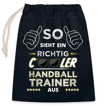 Handball Habdballtrainer Coach Trainer Geschenk - Verschließbarer Geschenkbeutel aus Baumwolle (25x30cm) - Navy - Vorne