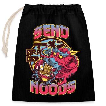 Send Noods Ramen Japanese Noodles Anime - Verschließbarer Geschenkbeutel aus Baumwolle (25x30cm) - Schwarz - Vorne