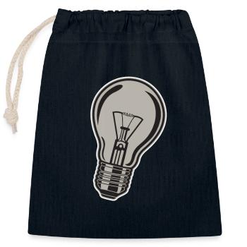 Glühbirne Light Bulb - Verschließbarer Geschenkbeutel aus Baumwolle (25x30cm) - Navy - Vorne