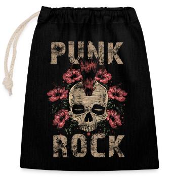 Punk Totenkopf Punkrock Punks Punkrocker - Verschließbarer Geschenkbeutel aus Baumwolle (25x30cm) - Schwarz - Vorne
