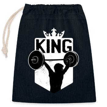 Roi de formation de force et roi de formation de poids de reine - Sac cadeau en coton avec cordon (25 x 30 cm) - bleu marine - Devant