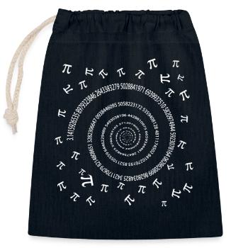 Pi Day Pi Spirale - Verschließbarer Geschenkbeutel aus Baumwolle (25x30cm) - Navy - Vorne