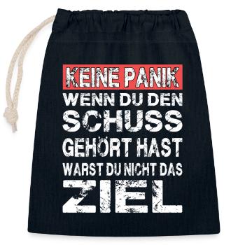Keine Panik Gamer Shooter Gaming Spruch - Verschließbarer Geschenkbeutel aus Baumwolle (25x30cm) - Navy - Vorne