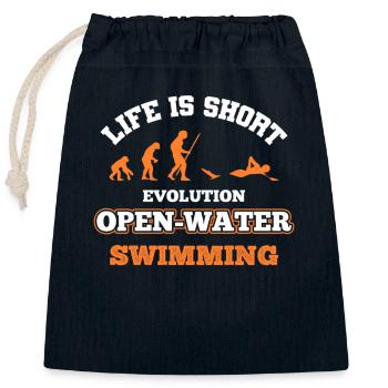 Schwimmer Schwimmen - Verschließbarer Geschenkbeutel aus Baumwolle (25x30cm) - Navy - Vorne