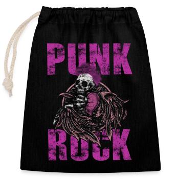 Punk Punkrocker Totenkopf Punks Punker Musik - Verschließbarer Geschenkbeutel aus Baumwolle (25x30cm) - Schwarz - Vorne