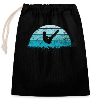 Diving diving board - Closable cotton gift bag (25x30cm) - black - Front