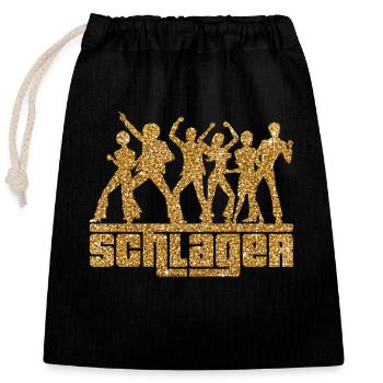 Schlager - Verschließbarer Geschenkbeutel aus Baumwolle (25x30cm) - Schwarz - Vorne