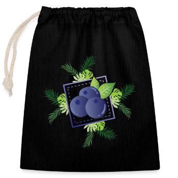 Blaubeeren - Verschließbarer Geschenkbeutel aus Baumwolle (25x30cm) - Schwarz - Vorne
