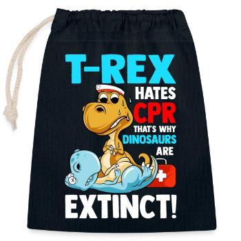 Infirmière hôpital dinosaures drôle - Sac cadeau en coton avec cordon (25 x 30 cm) - bleu marine - Devant