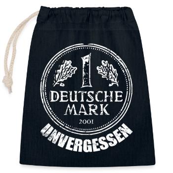 Deutsche Mark Unvergessen Eine Markstück 1 DM 90er - Verschließbarer Geschenkbeutel aus Baumwolle (25x30cm) - Navy - Vorne