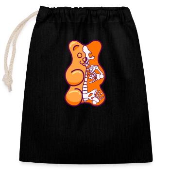 Orange Gummy Bear Anatomy - Closable cotton gift bag (25x30cm) - black - Front
