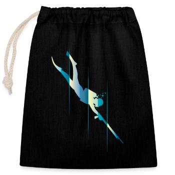 Chasse sous-marine - Sac cadeau en coton avec cordon (25 x 30 cm) - noir - Devant