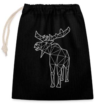 Polygone d'orignal - Sac cadeau en coton avec cordon (25 x 30 cm) - noir - Devant