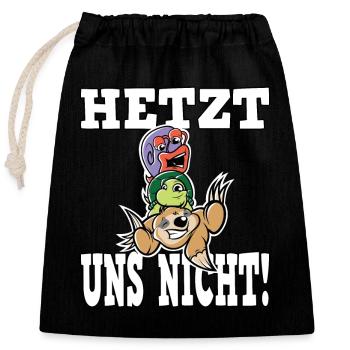 Hetzen Lustige Schnecke Schildkröte Faultier - Verschließbarer Geschenkbeutel aus Baumwolle (25x30cm) - Schwarz - Vorne