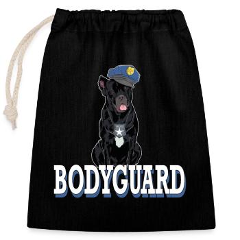 Cane Corso Bodyguard Security protection chien - Sac cadeau en coton avec cordon (25 x 30 cm) - noir - Devant