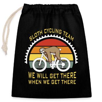 Electric bike - Closable cotton gift bag (25x30cm) - black - Front