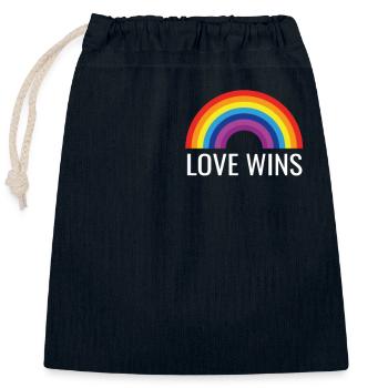 Love Wins - Verschließbarer Geschenkbeutel aus Baumwolle (25x30cm) - Navy - Vorne