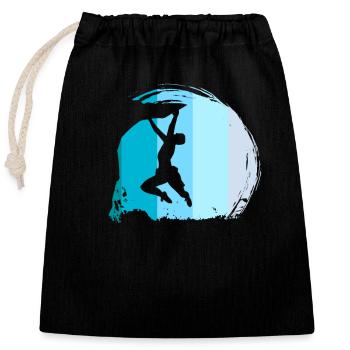 Climbing Climber Retro - Closable cotton gift bag (25x30cm) - black - Front