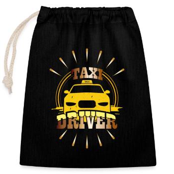 Taxi driver - Closable cotton gift bag (25x30cm) - black - Front