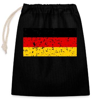 German flag Germany gift idea football - Closable cotton gift bag (25x30cm) - black - Front