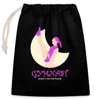 Gymnastics, children, gymnastics lovers - Closable cotton gift bag (25x30cm) - black - Front
