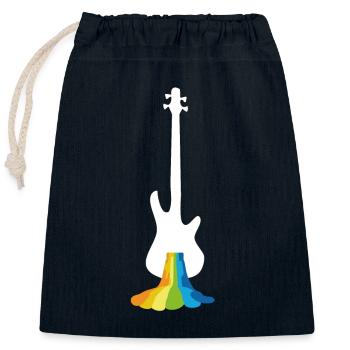 Bass Player Gift Bass Guitar Rainbow Bassist - Closable cotton gift bag (25x30cm) - navy - Front
