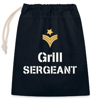 Grill Sergeant - Verschließbarer Geschenkbeutel aus Baumwolle (25x30cm) - Navy - Vorne
