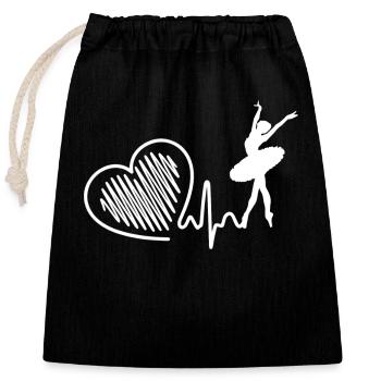 Danseur de ballet Danseur de ballet Heartbeat - Sac cadeau en coton avec cordon (25 x 30 cm) - noir - Devant