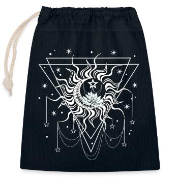 Sonne Mond und Sterne - Verschließbarer Geschenkbeutel aus Baumwolle (25x30cm) - Navy - Vorne